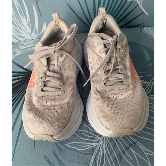 HOKA ONE ONE Bondi 8 gray Sneakers Gym SHOES women’s 8.5 - Picture 4 of 10